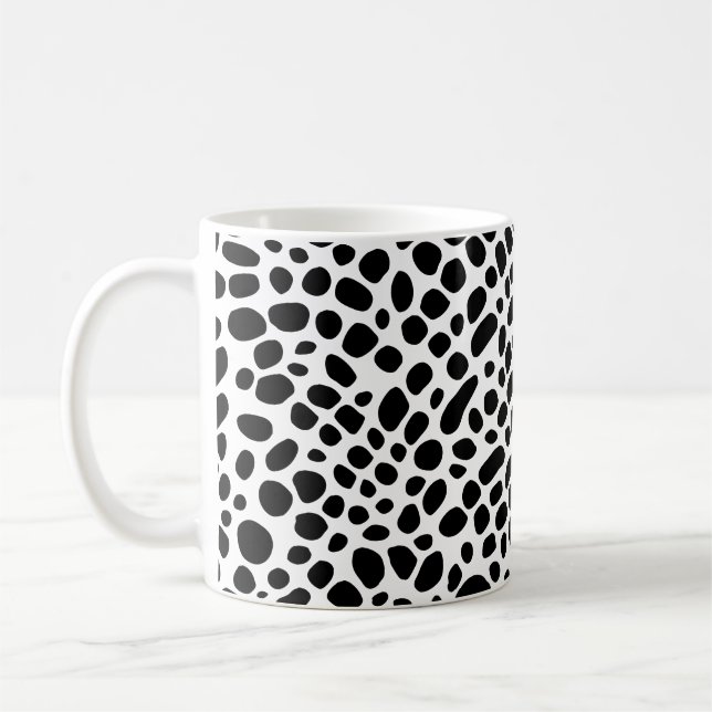 Black And White Psychedelic Oragnic Skin Pattern Coffee Mug (Left)