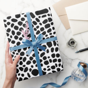 Black And White Psychedelic Oragnic Skin Pattern Wrapping Paper