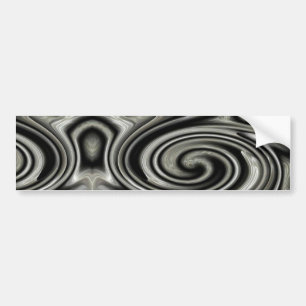 Black And White Psychedelic Swirl Bumper Sticker