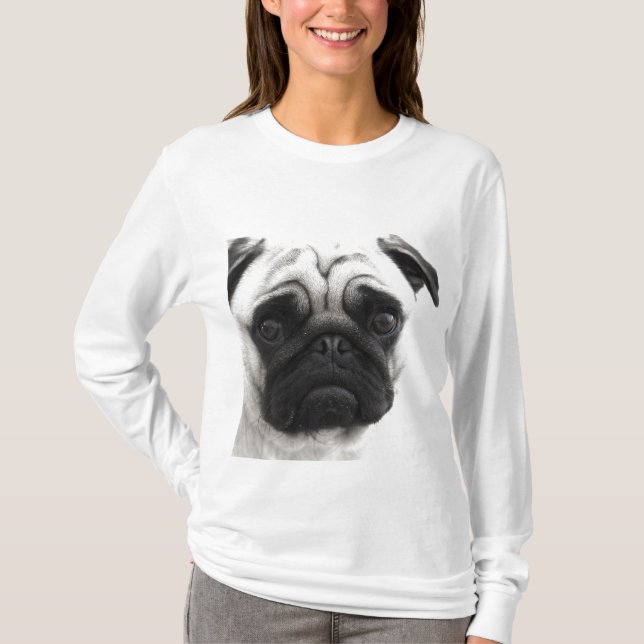 Black and White Pug T-Shirt (Front)