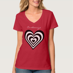 black and white pulsating zebra hearts love T-Shir T-Shirt