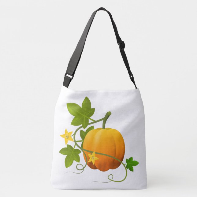 Black and White Pumpkin Crossbody Bag (Back)