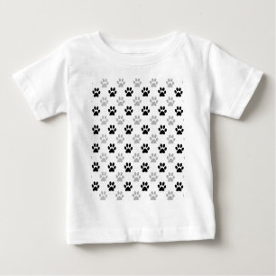 Black and white puppy paw prints baby T-Shirt
