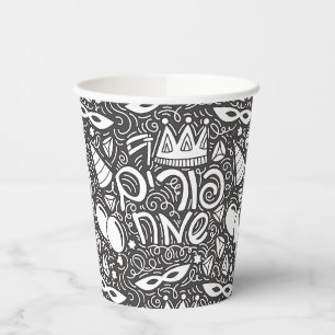 Black and White Purim Paper Cups