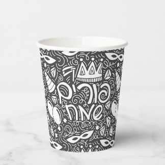 Black and White Purim Paper Cups