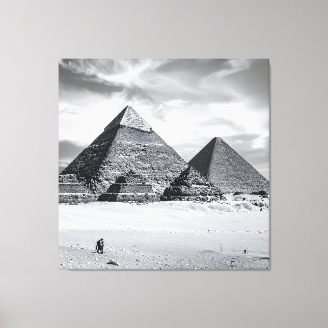 Black and White Pyramids Canvas Print (Front)