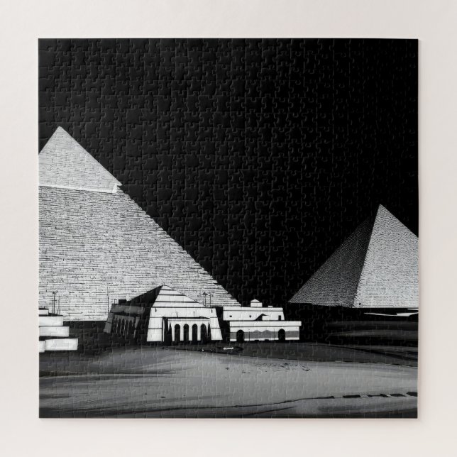 Black and White Pyramids Jigsaw Puzzle (Vertical)