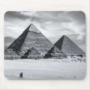 Black and White Pyramids Mouse Pad