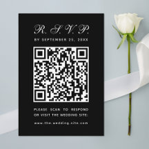 Black and White QR Code Simple Calligraphy Wedding