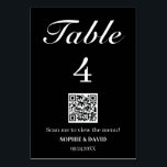 Black and White QR code Wedding Table Number<br><div class="desc">The Black and White QR Code Wedding Table Number is a sleek and modern solution for wedding table decor, blending style and practicality effortlessly. Featuring a clean black and white background, this design is a perfect choice for couples seeking minimalist elegance for their big day. The stylish typography adds a...</div>