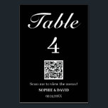 Black and White QR code Wedding Table Number<br><div class="desc">The Black and White QR Code Wedding Table Number is a sleek and modern solution for wedding table decor, blending style and practicality effortlessly. Featuring a clean black and white background, this design is a perfect choice for couples seeking minimalist elegance for their big day. The stylish typography adds a...</div>