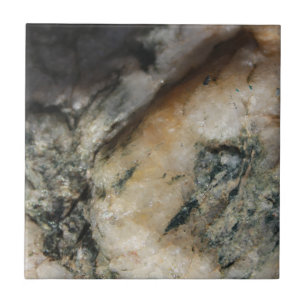 Black and White Quartz Mineral Texture Tile