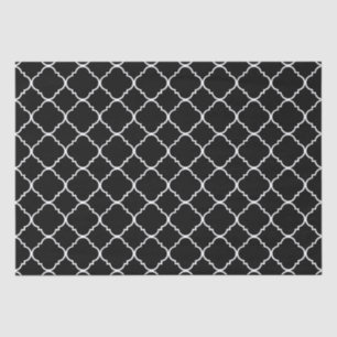 Black and White Quatrefoil Tissue Paper