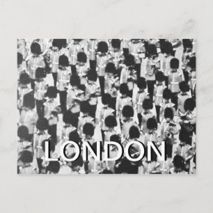 Black and white Queen guards parade postcard