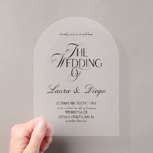 Black and White Quiet Luxury Wedding Acrylic Invitations