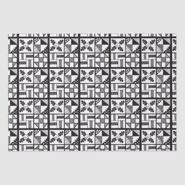 Black and White Quilting Tissue Paper (Front)
