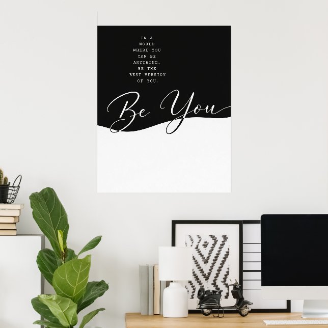Black and White Quote Poster – Minimalist Wall  (Home Office)