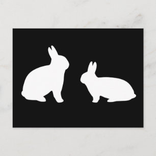 Black and White Rabbits Postcard - Customisable!