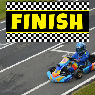 Black and White Racing Finish Line Banner | Checke