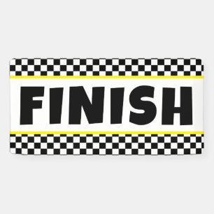 Black and White Racing Finish Line Banner Race D
