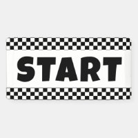 Black and white Racing START Line Banner