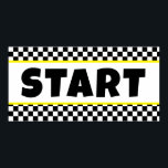 Black and white Racing START Line Banner Poster<br><div class="desc">Create an exciting finish line for your racing events with this striking black and white racing finish line banner from The Arty Apples. Perfect for car races, marathons, or any racing-themed party, this banner adds a professional touch and high-energy feel to your event. Easy to hang and durable, it’s a...</div>