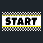 Black and white Racing START Line Banner Poster<br><div class="desc">Create an exciting finish line for your racing events with this striking black and white racing finish line banner from The Arty Apples. Perfect for car races, marathons, or any racing-themed party, this banner adds a professional touch and high-energy feel to your event. Easy to hang and durable, it’s a...</div>