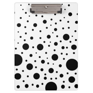 Black and White Random Dots Clipboard