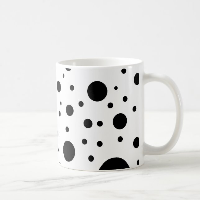 Black and White Random Dots Coffee Mug (Right)
