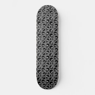 Black and White Random Skulls  Skateboard