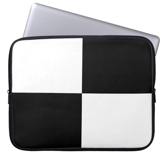 Black and White Rectangles Laptop Sleeve (Front)