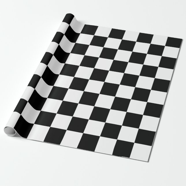 Black and White Rectangles Wrapping Paper (Unrolled)