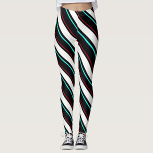 Black And White Regimental Stripes Leggings