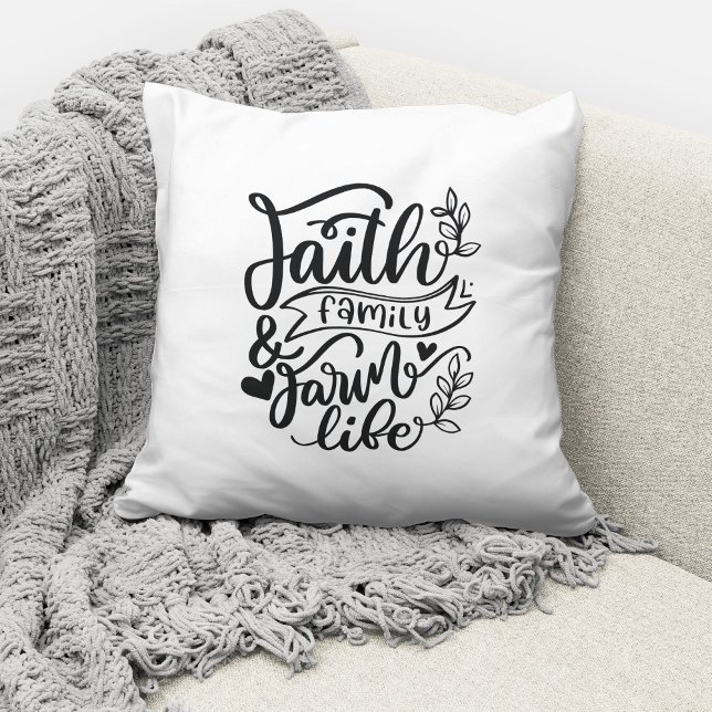 Black And White Religious Faith Quote Cushion (Creator Uploaded)