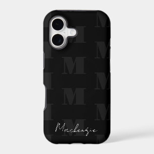 Black and White Repeat Pattern Monogram
