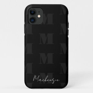 Black and White Repeat Pattern Monogram Case-Mate iPhone Case