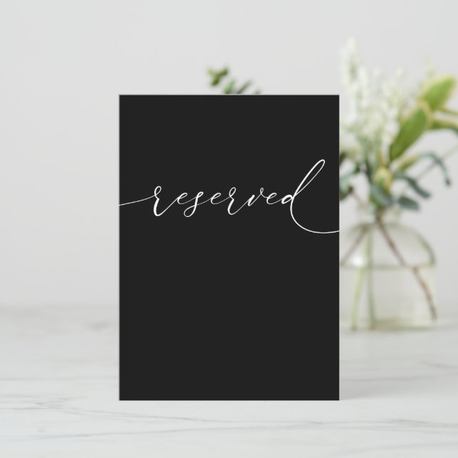 Black and White Reserved Table Sign (Standing Front)