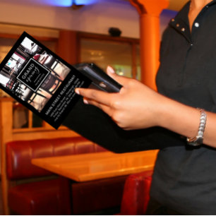 Black and White Restaurant Grand Opening Photo Invitation