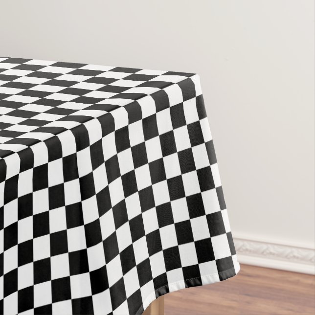 black and white - retro chequerboard tablecloth (In Situ)