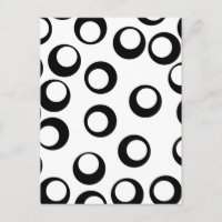 Black and White Retro Circles Pattern.