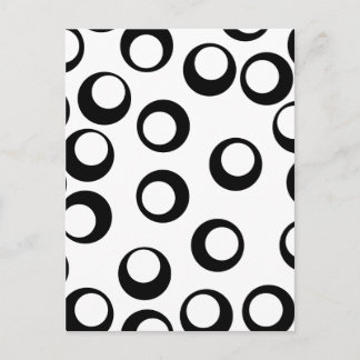 Black and White Retro Circles Pattern. Postcard