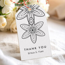 Black and white retro minimalist flowers