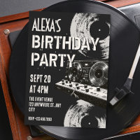 Black and white retro music birthday