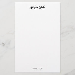 Black and White Retro Script  Stationery
