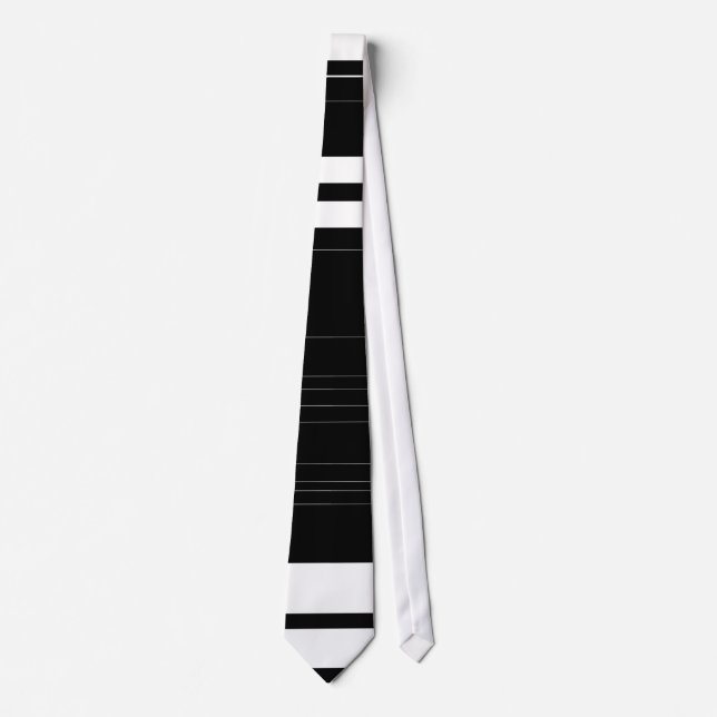 Black and White Retro Striped Tie (Front)