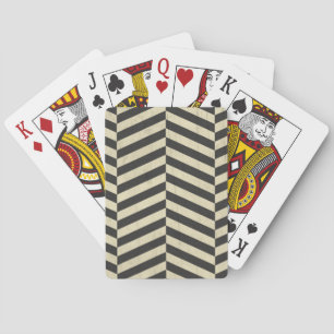 Black and White Retro Stripes Pattern Playing Cards