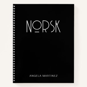 Black and White Retro Style Language Study Notebook