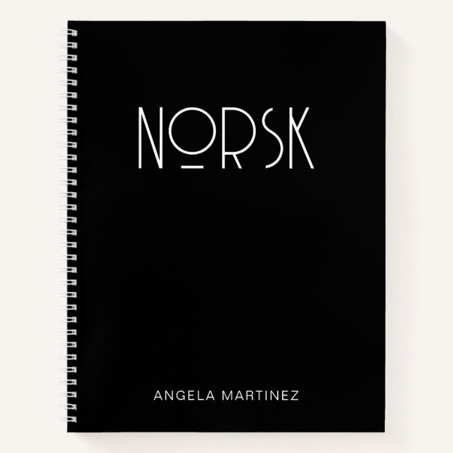 Black and White Retro Style Language Study Notebook (Front)