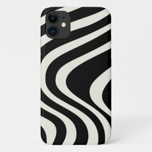 Black and white retro style waves Case-Mate iPhone case