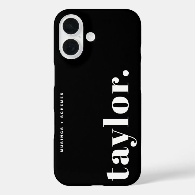 Black and White Retro Typography Personalised Case-Mate iPhone Case (Back)